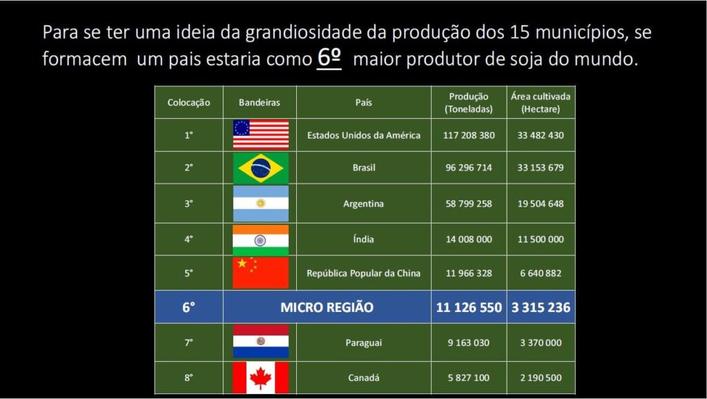 Micro região de Sorriso - Ranking da Produção de Soja